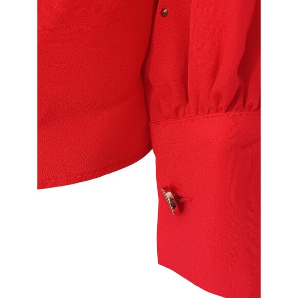 New Ted Baker Red Sparkle Rhinestone Holiday Blouse Size 0 (US XS) $225 - Picture 11 of 16